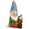 Accent Plus Gnome with Bird Solar Garden Statue