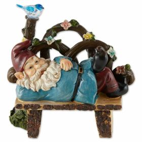 Accent Plus Solar Light-Up Afternoon Nap Garden Gnome