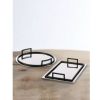 Accent Plus Rippled Mirrored Aluminum Serving Tray - Circle