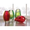 Accent Plus Red and Gold Sunfire Glass Vase