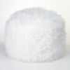 Accent Plus Furry White Ottoman Pouf or Seat