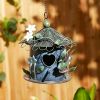 Accent Plus Whimsical Blue Metal Birdhouse