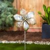 Accent Plus Mixed Pattern Metal Flower Garden Stake - 29.5 inches