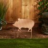 Accent Plus Corrugated Metal Garden Stake - Pig