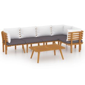 vidaXL 6 Piece Patio Lounge Set with Cushions Solid Acacia Wood