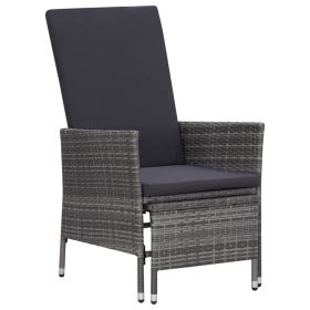 vidaXL 2 Piece Patio Lounge Set with Cushions Poly Rattan Gray