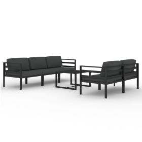 vidaXL 6 Piece Patio Lounge Set with Cushions Aluminum Anthracite