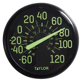 Taylor Precision Products 5267459 13.25-Inch Indoor/Outdoor Glow-in-the-Dark Thermometer