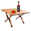 Portable Folding Picnic Table for Camping;  Rollable Aluminum Alloy Table Top with Folding Solid X-shaped Frame and Handbag for Outside Cooking Outdoo