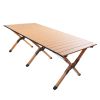 Portable Folding Picnic Table for Camping;  Rollable Aluminum Alloy Table Top with Folding Solid X-shaped Frame and Handbag for Outside Cooking Outdoo