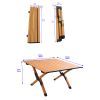 Portable Folding Picnic Table for Camping;  Rollable Aluminum Alloy Table Top with Folding Solid X-shaped Frame and Handbag for Outside Cooking Outdoo