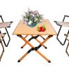 Portable Folding Picnic Table for Camping;  Rollable Aluminum Alloy Table Top with Folding Solid X-shaped Frame and Handbag for Outside Cooking Outdoo